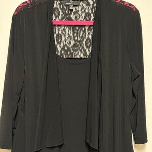 Beautiful Ronni Nicole Black Lace Dress with Attached Jacket. Sz. 16
